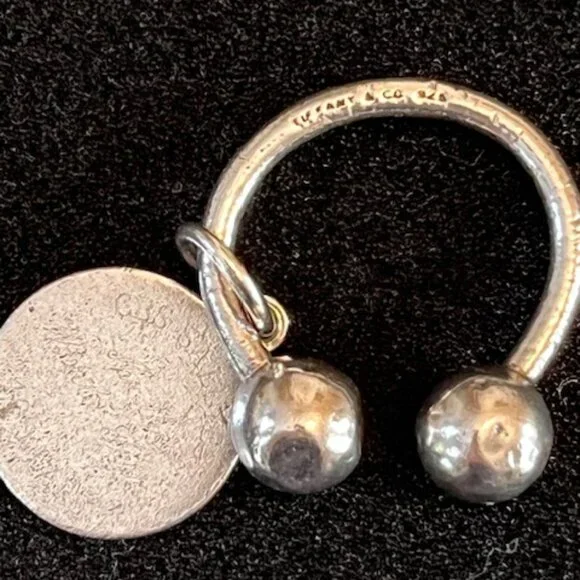 TIFFANY & CO | Silver Round Tag Key Ring - Vintage Collectible - Picture 5 of 8